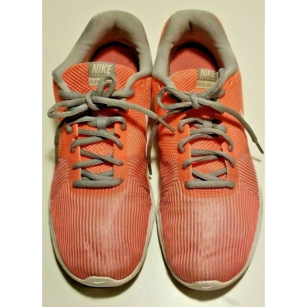 Nike Shoes Flex Bijoux Training Coral & Gray Running Athletic Size US Women 9.5